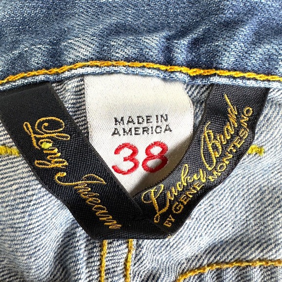 Lucky Brand Relaxed Bootleg Jeans Mens Size 38x34 Distressed Medium Wash - Picture 9 of 13